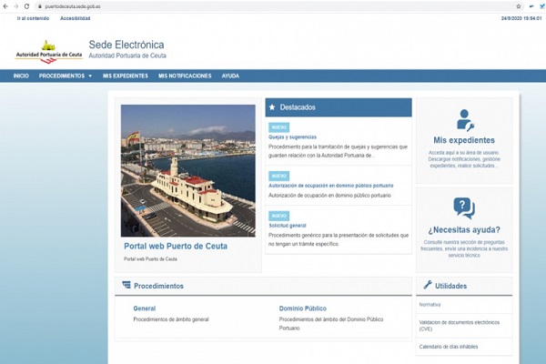 El puerto de Ceuta estrena nueva sede electrónica para la tramitación telemática