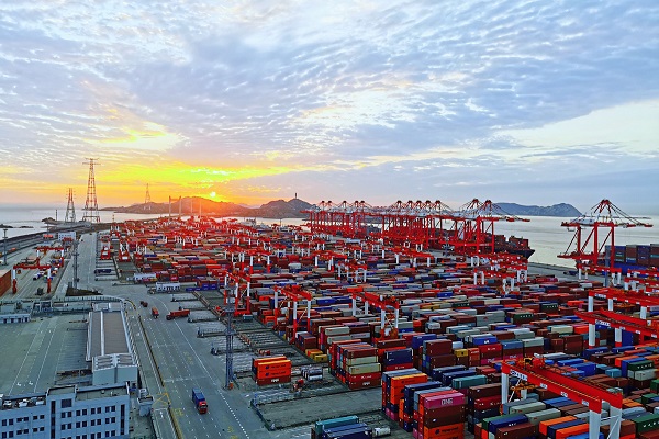 China puerto contenedores